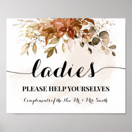 Póster Sala de Señoras Otoño Recepción de Boda