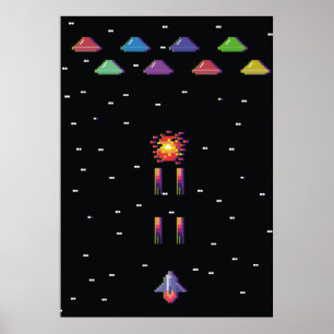 Póster Sala de videojuegos Retro 1908