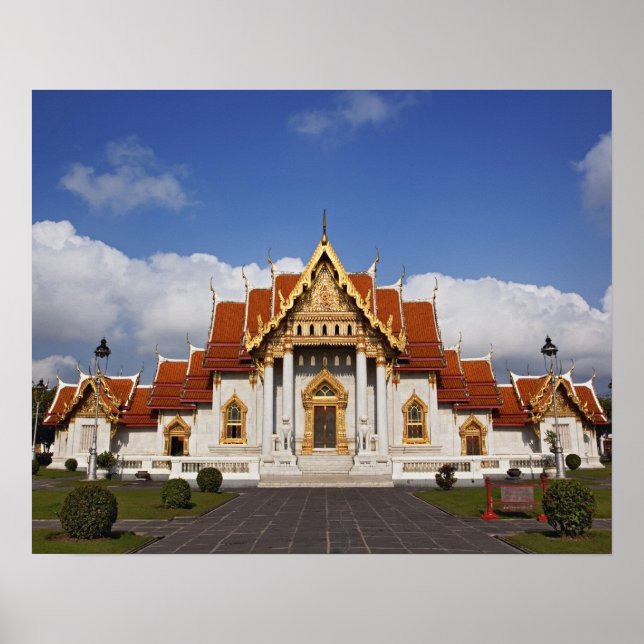 Póster Sala Ubosot o Bot, Wat Benchamabophit, Bangkok, (Frente)