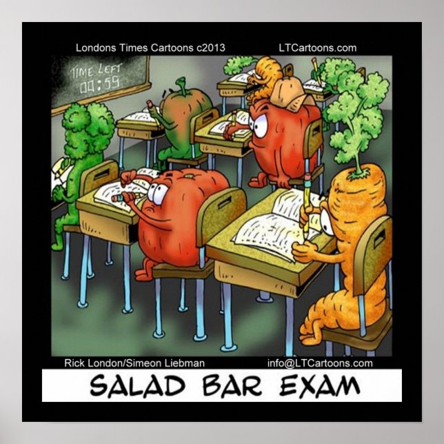 Póster Salad Bar Exam Funny Vegan Lawyer Poster (Frente)