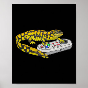 Póster Salamander Jugando Videojuego Salamanders Gamers
