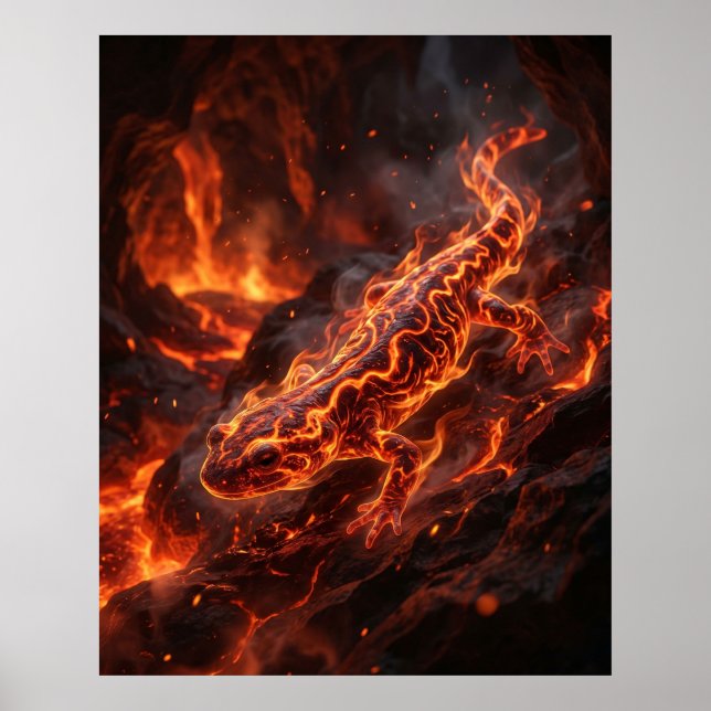 Póster Salamandra de Fuego Caverna Fundida (Frente)