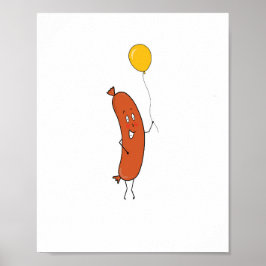 Póster Salchicha divertida linda
