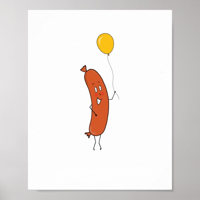 Póster Salchicha divertida linda (Frente)