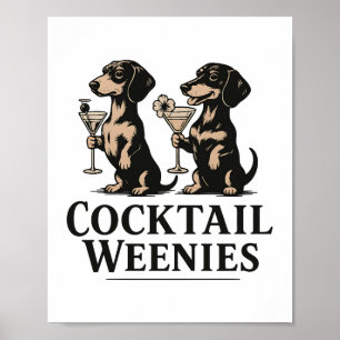 Póster Salchichas de cóctel perro wiener dachshund divert