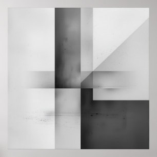 Póster Saldo en contraste - Escala de grises Minimalista 
