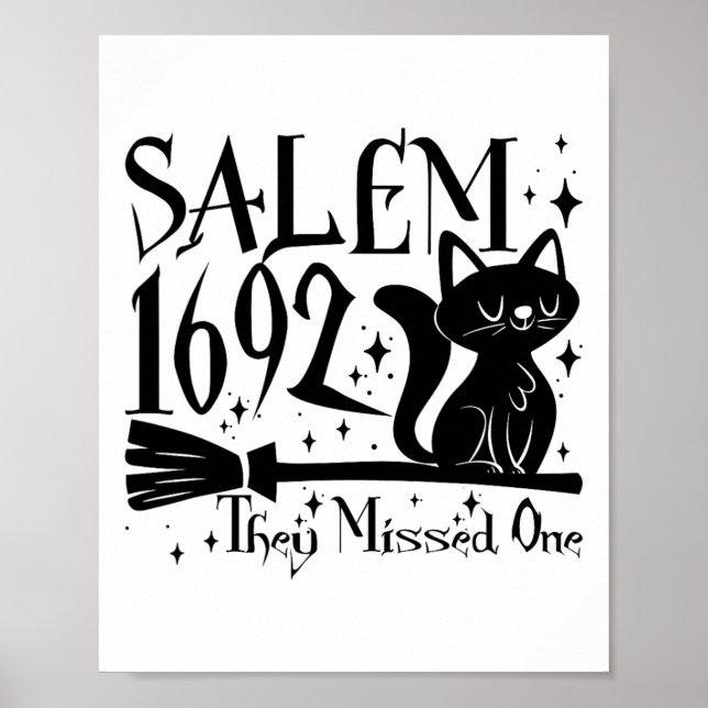 Póster Salem 1692 Halloween Gracioso Se Perdieron Un Gato (Frente)