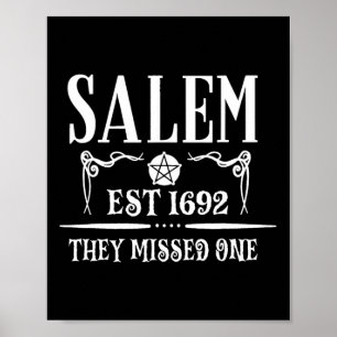 Póster Salem 1692 Perdieron Uno Por Halloween Bruja