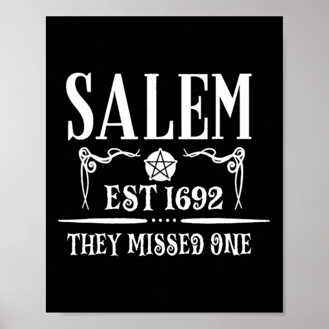 Póster Salem 1692 Perdieron Uno Por Halloween Bruja (Frente)