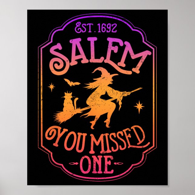 Póster Salem 1692 Se Perdieron Un Trick De Bruja De Hallo (Frente)