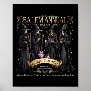 Póster Salem Convención anual de 1692 sobre las brujas Vi