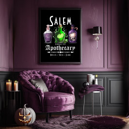 Póster Salem de Halloween Potions Apothecary Tonics Elixi