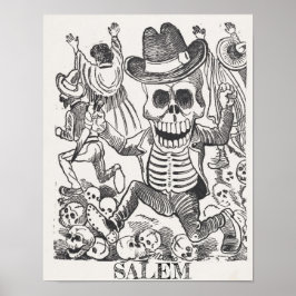 Póster Salem Massachusetts Skull Occult Poster