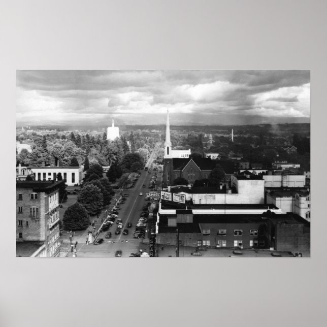 Póster Salem, OR Town View from Air Photography (Frente)