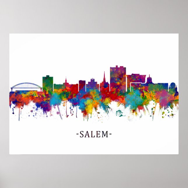 Póster Salem Oregon Skyline (Frente)