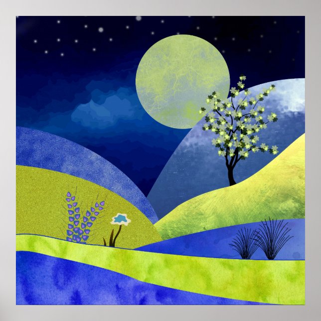 Póster Salida de la luna en primavera (Frente)