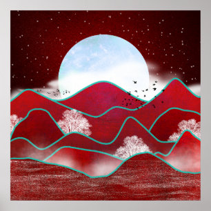 Póster Salida de la luna roja