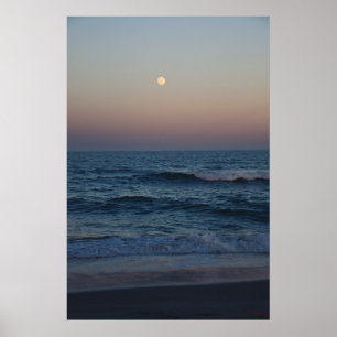 Póster Salida de la luna sobre el océano #4705