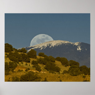 Póster Salida de la luna sobre las montañas Sangre de Cri