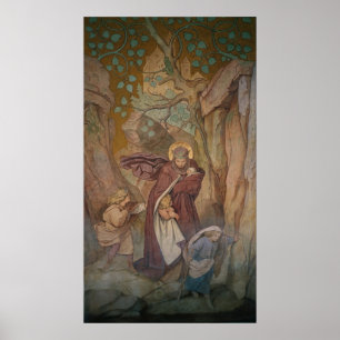 Póster Salida de San Elisabeth del Castillo de Wartburg