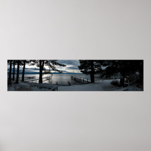 Póster Salida del sol de domingo en el lago Tahoe