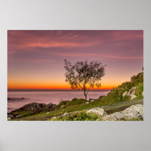 Póster Salida del sol en la playa Armação