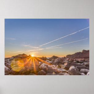 Póster Salida del sol en la playa Armação en