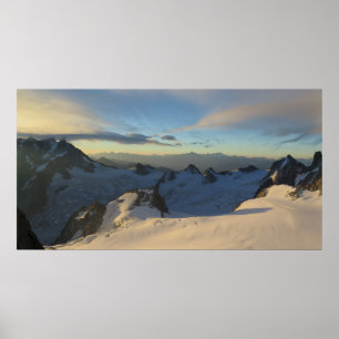 Póster Salida del sol francesa de Chamonix de las