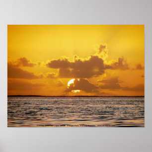 Póster Salida del sol, isletas ahogadas, Belice
