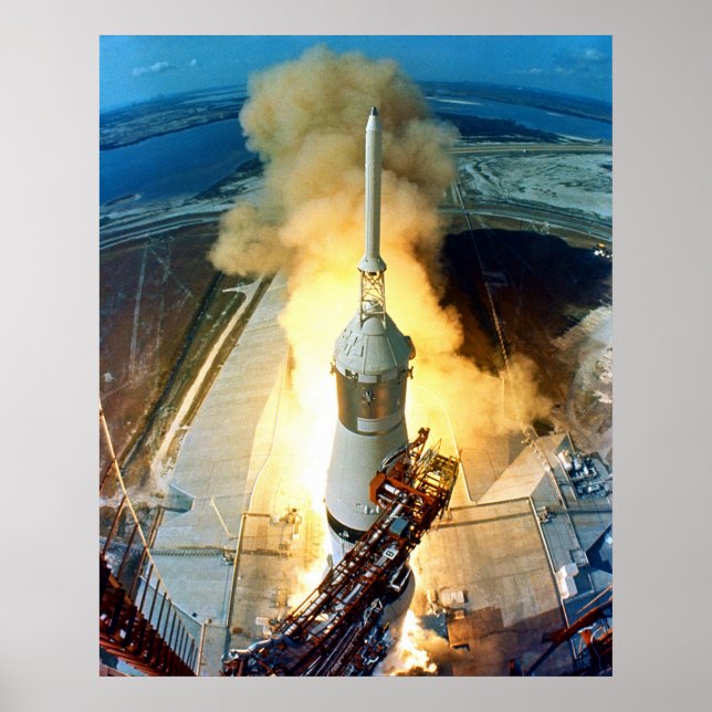 Póster Salida del vehículo espacial Apolo 11 Saturn V (Frente)