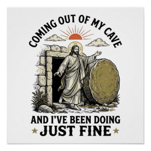 Póster Saliendo de mi cueva Camiseta de resurrección cris