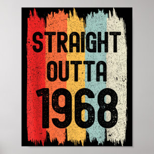 Póster Saliendo Directo de 1968 Divertido Cumpleaños Retr