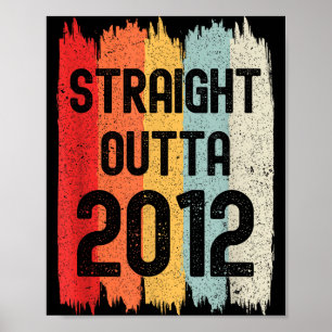 Póster Saliendo Directo de 2012 Divertido Cumpleaños Retr