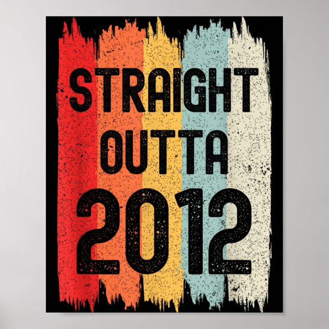 Póster Saliendo Directo de 2012 Divertido Cumpleaños Retr (Frente)