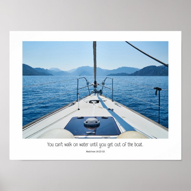 Póster Salir del barco toma fe. (Frente)