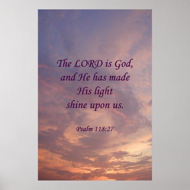 Póster Salmo 118:27 Señor es Dios (Frente)