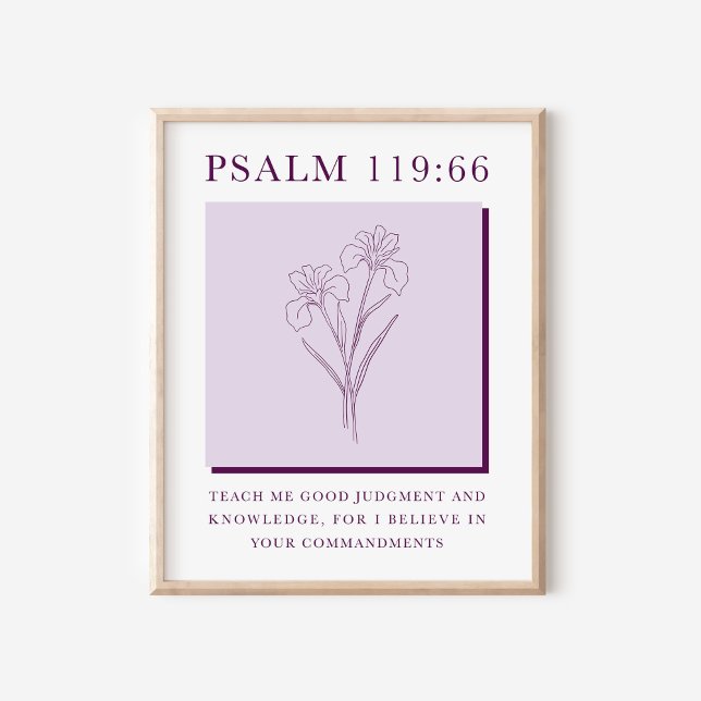 Póster Salmo 119:66 Flor Cristiana Moderna Iris (Subido por el creador)