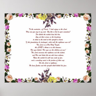 Póster Salmo 11, vuela como un pájaro a tu montaña,