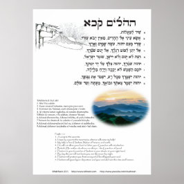 Póster Salmo 121 en hebreo, inglés y transliteración