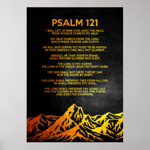 Póster Salmo 121 Verso de la Biblia