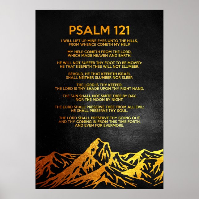 Póster Salmo 121 Verso de la Biblia (Frente)