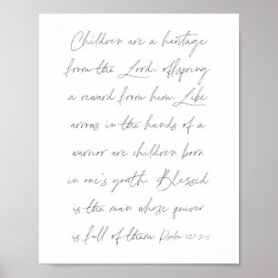 Póster Salmo 127:3-5 Script