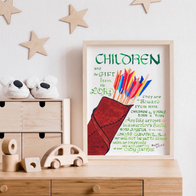Póster Salmo 127 3-5 Versículo de la Biblia Cristiano (Subido por el creador)
