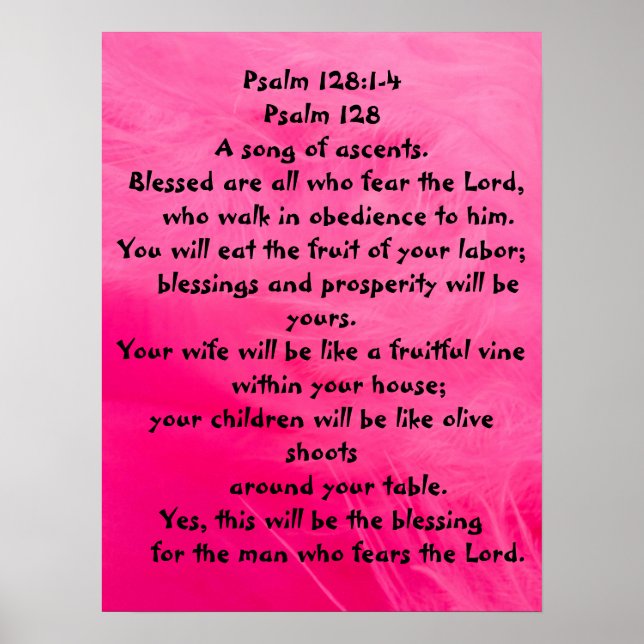 Póster Salmo 128:1-4 (Frente)