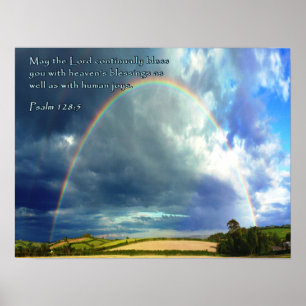 Póster Salmo 128:5 Arcoiris completo