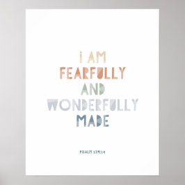 Póster Salmo 139:14 Estoy Preocupada y Maravillosamente H