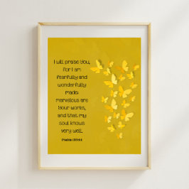 Póster Salmo 139:14 Hecho con temor y maravilla