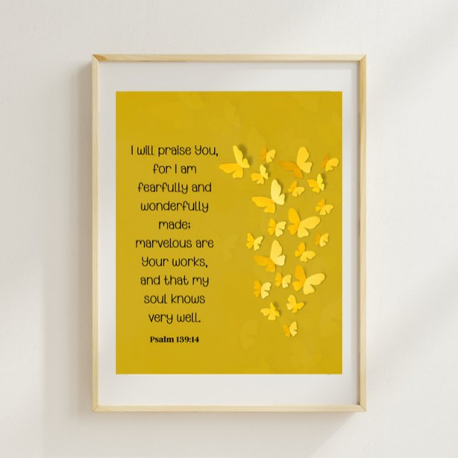 Póster Salmo 139:14 Hecho con temor y maravilla (Subido por el creador)