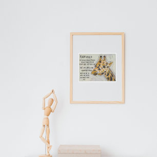 Póster Salmo 139 Cita Biblia Giraffe