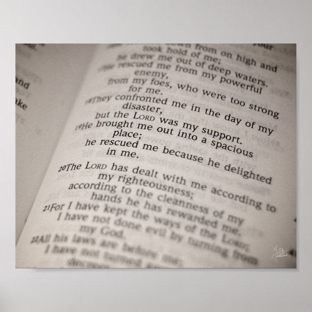 Póster Salmo 18:19 [Imprimir] (Frente)